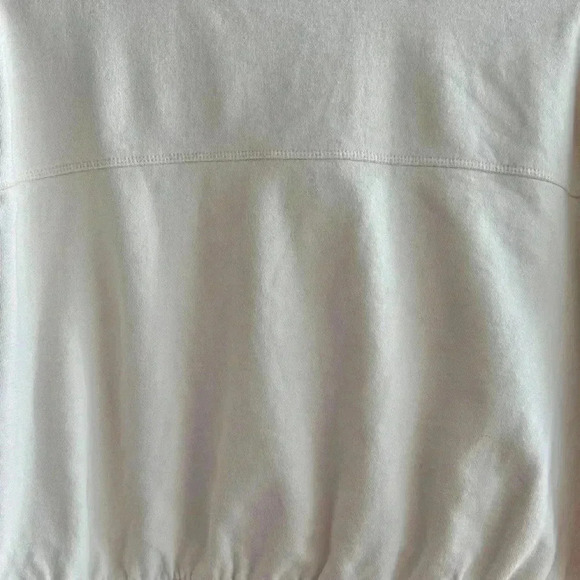 BP White 1/4 Zip Sports Jacket, Athleisure Athletic White Sweatshirt, Small - Picture 15 of 16
